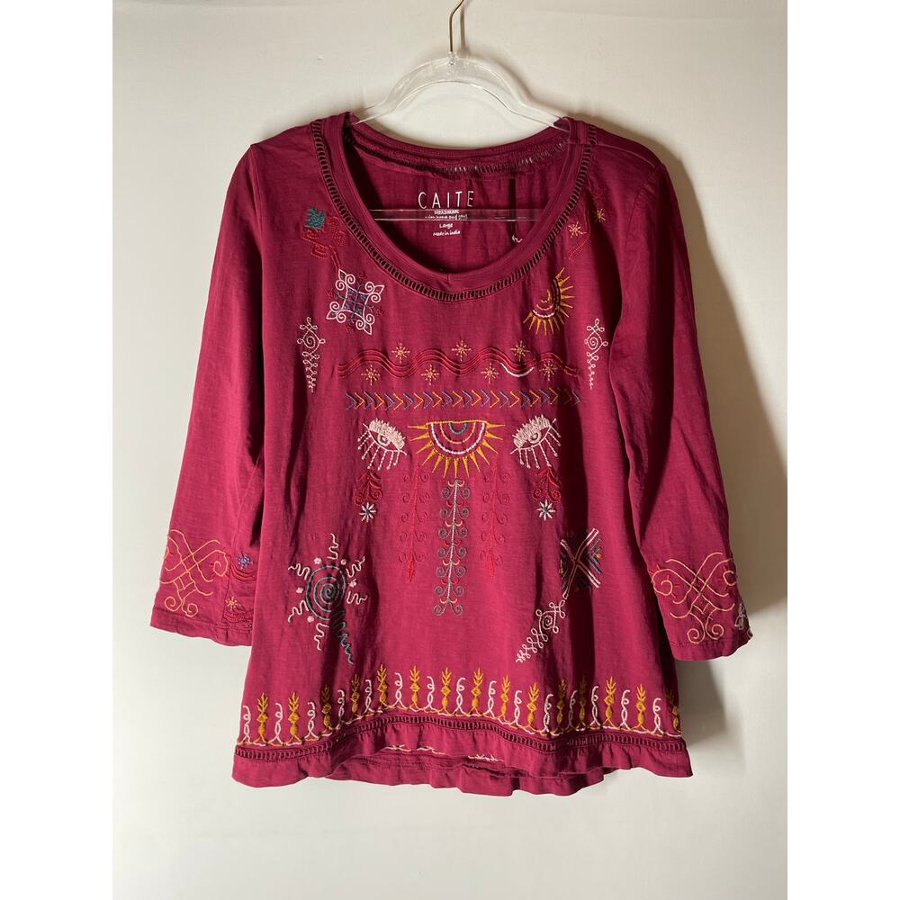 Women's Embroidered Pink Top